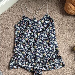 Victoria's Secret Blue and White Floral Pajama Set